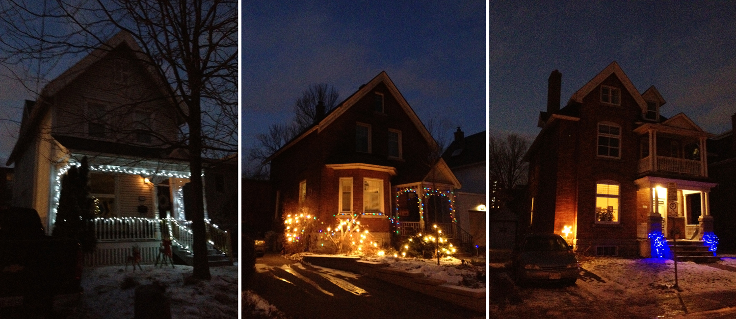 Some lit up houses in the Glebe