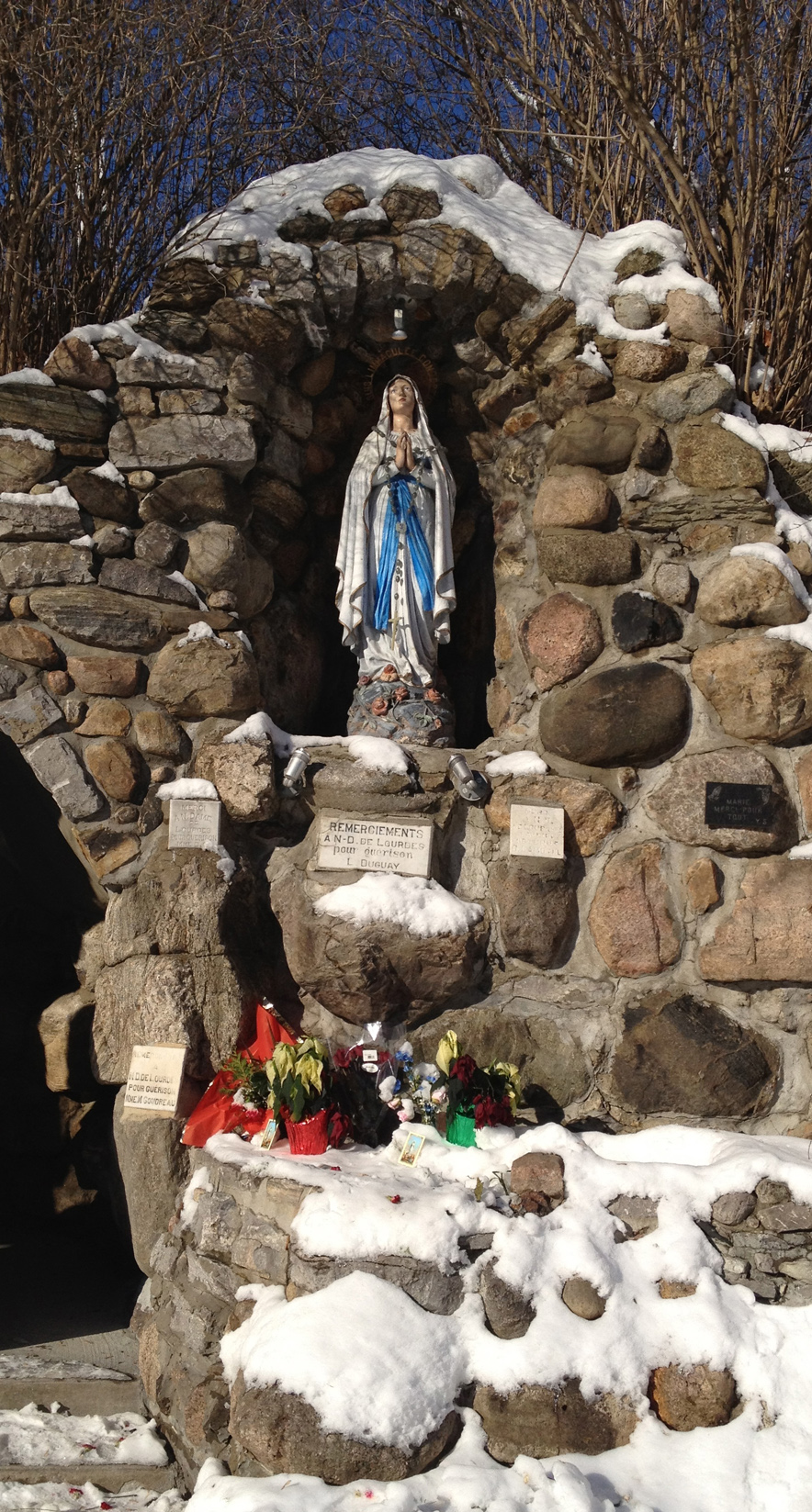Statue of Mary at the Notre Dame de Lourdes grotto