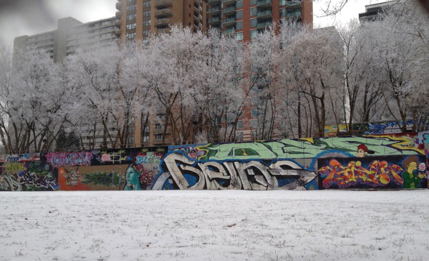 Graffiti wall along Slater