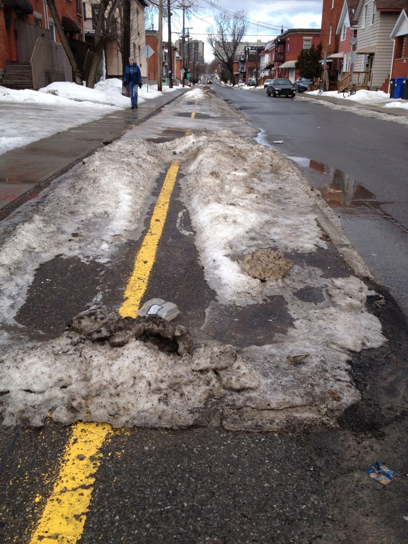 Percy bike lanes in the winter