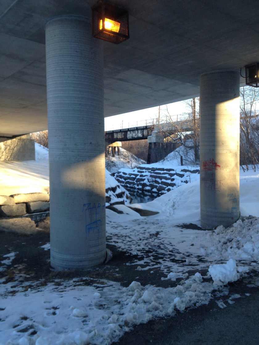 Under Bronson, over train tracks