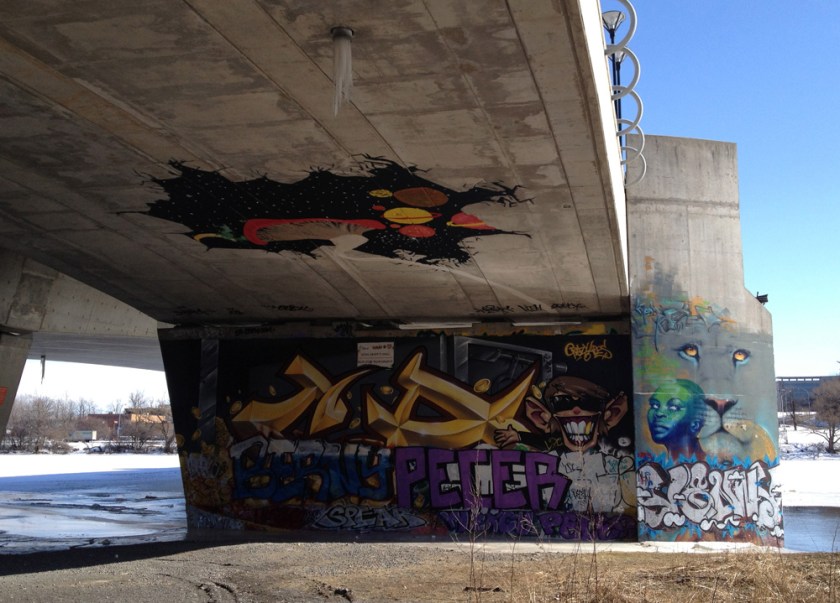 Graffiti wall under Bronson