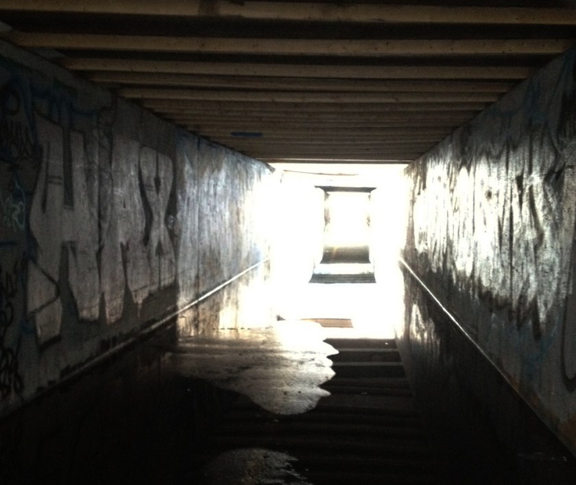 Flooded tunnel under the autoroute