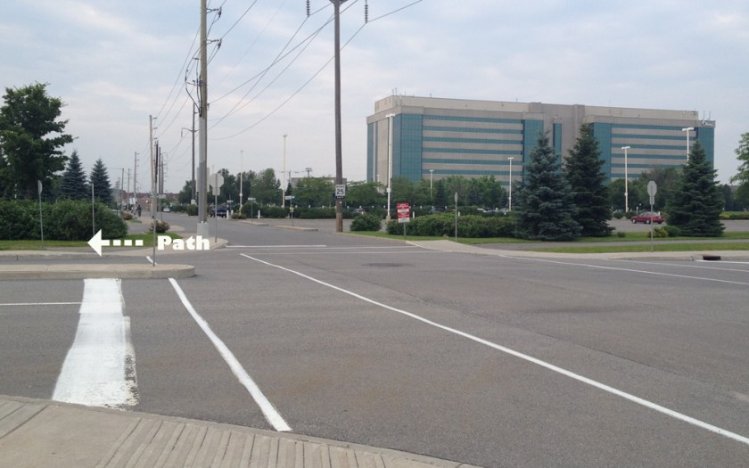 Direction of path around Baseline bus stop