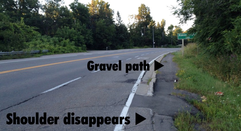 Crazy POW corner just before Rideau Heights Lane