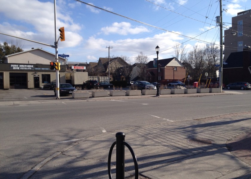 View across Wellington from lights at Western Ave to Mayfair Ave