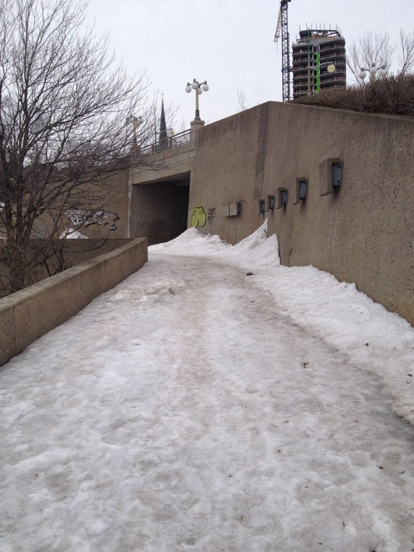 Under bridge Ontario side