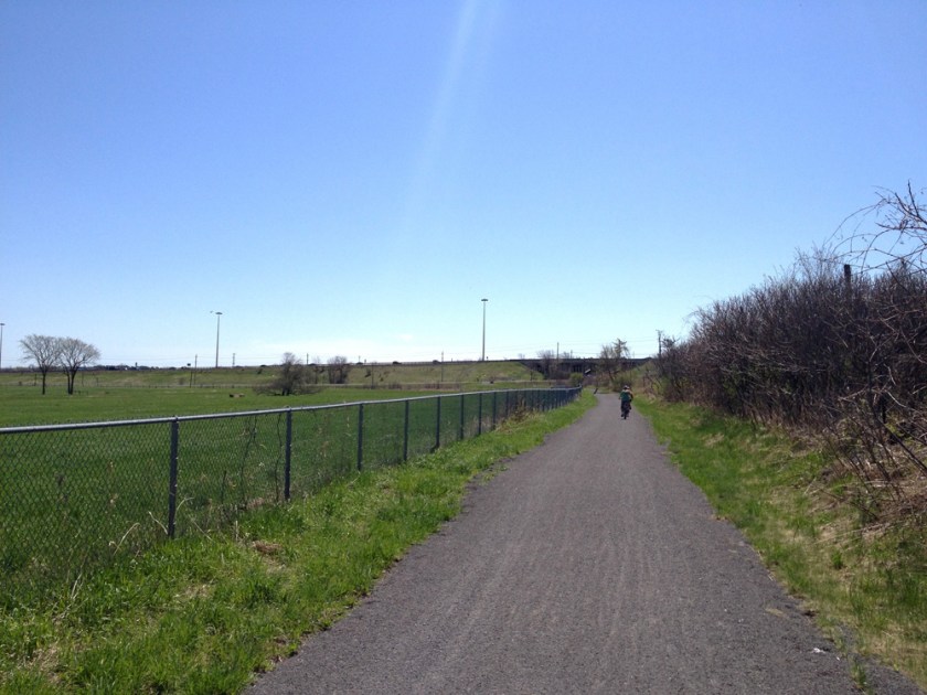 Riding past the equestrian park towards the Queensaway