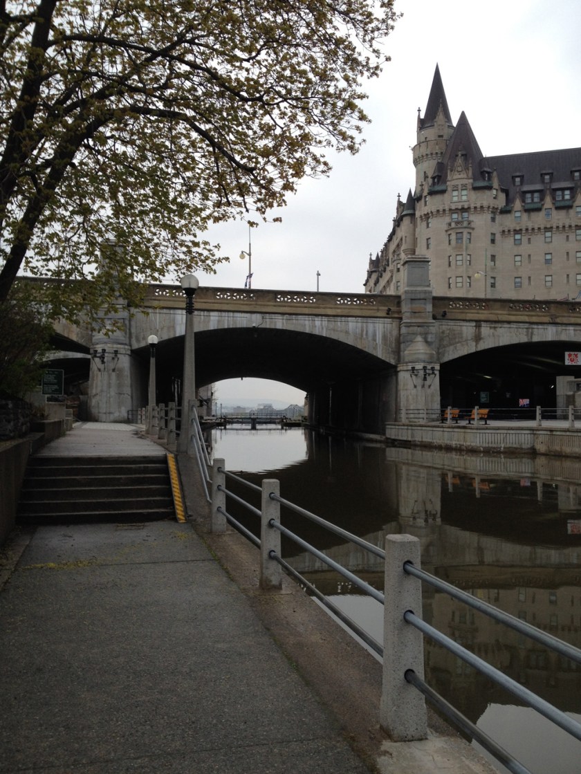 Bike track along stairs at Sappers Bridge