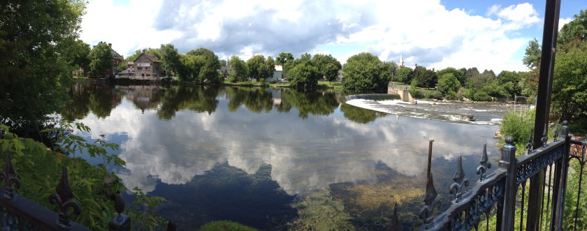 A welcome break In Carleton Place as the rain clouds dispersed over the falls.