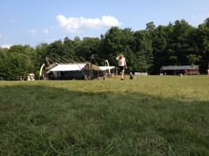 My first glimpse of the main stage at Blue Skies 2014