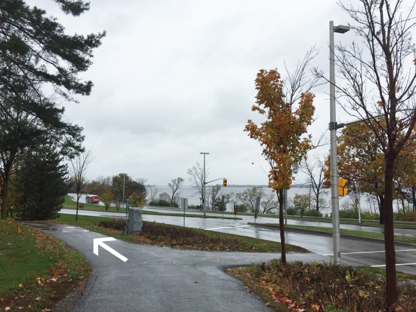 Bike path along the south side of the parkway