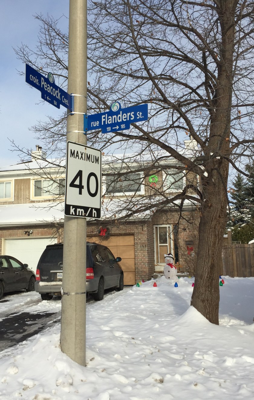 Flanders St & Peacock Crescent, deep in the heart of Barrhaven