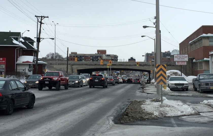 Bronson Ave, from the south side of the Queensway