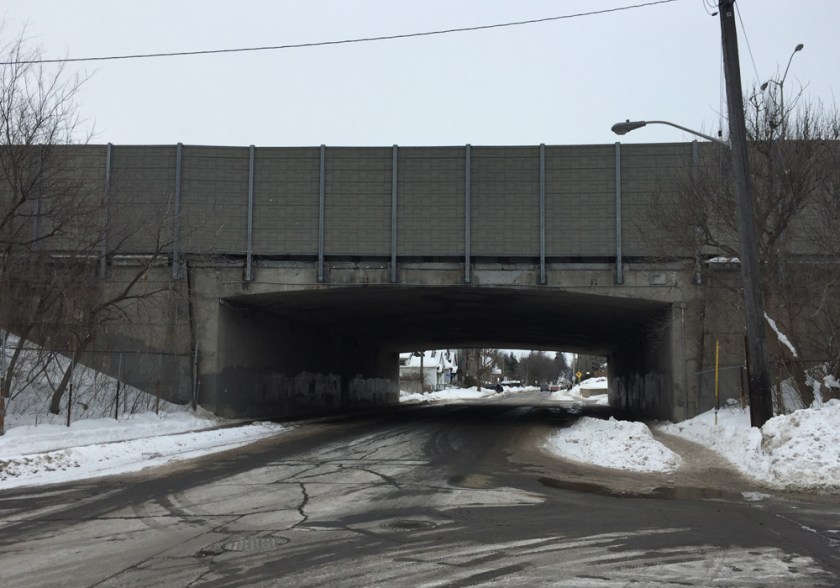 Fairmont Ave, from the north side of the Queensway