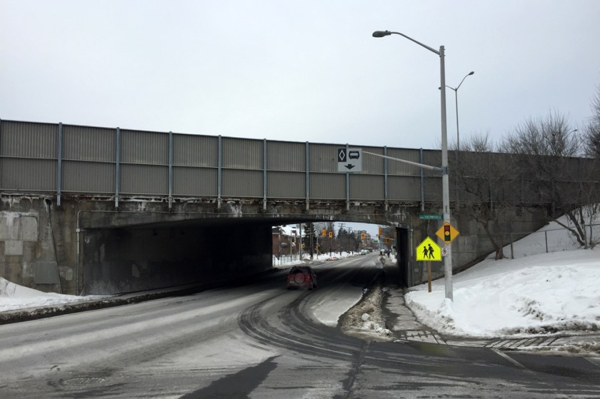 Holland Ave, from the south side of the Queensway