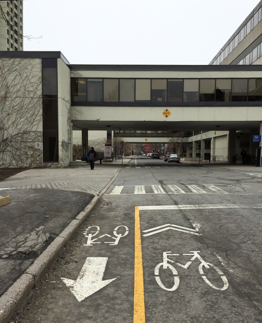 Ottawa U bike route through campus