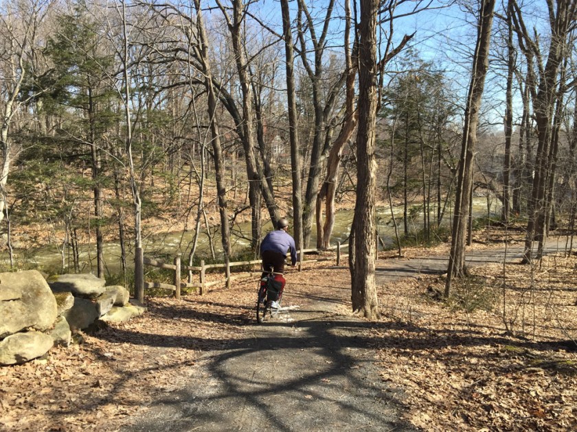 Riding the gravel path beside the Jock River