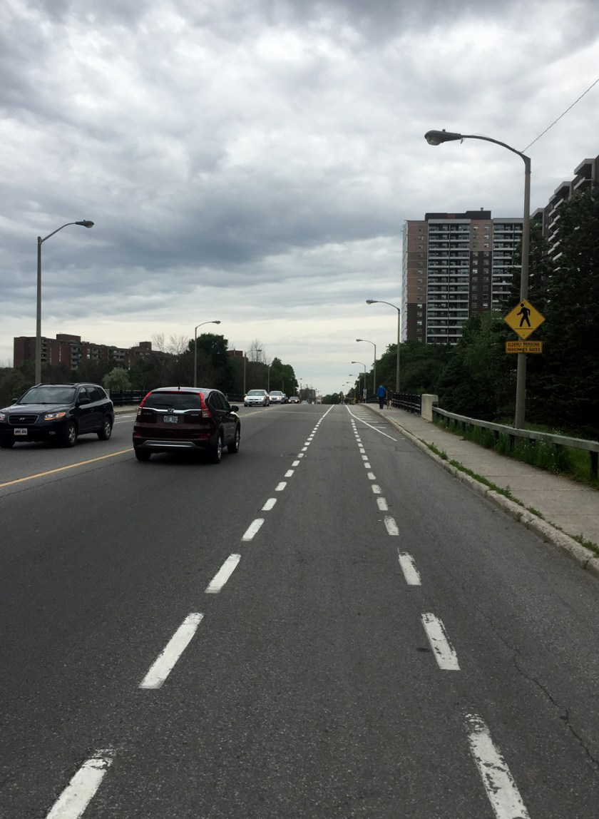 Taking the bike lane along Richmond Road 