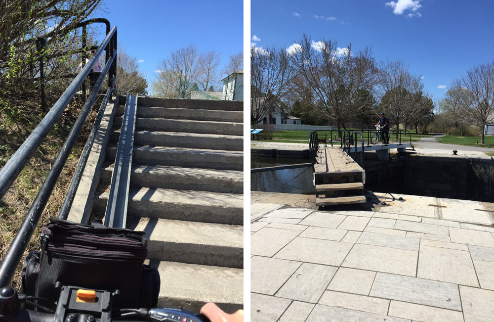 Up the stairs...to the locks