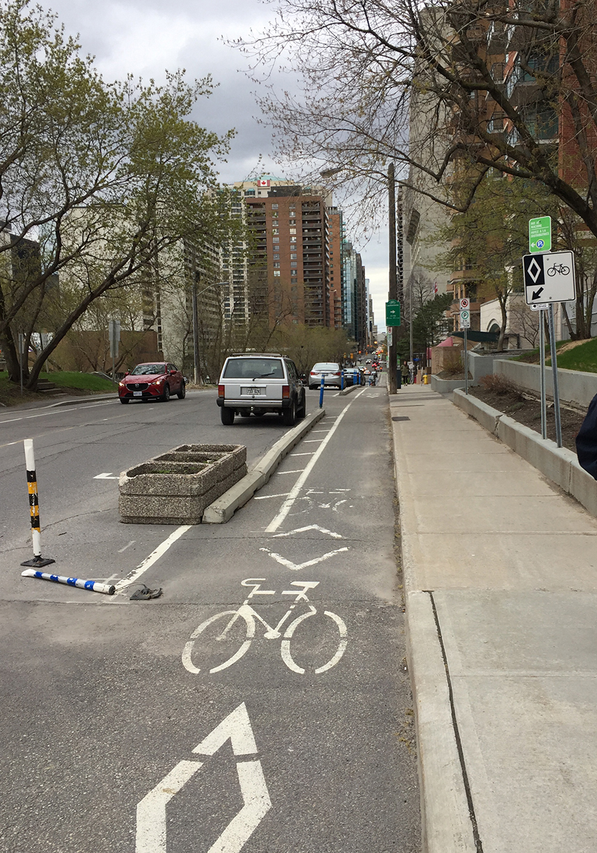 Laurier Bike lane starting at Bronson Ave