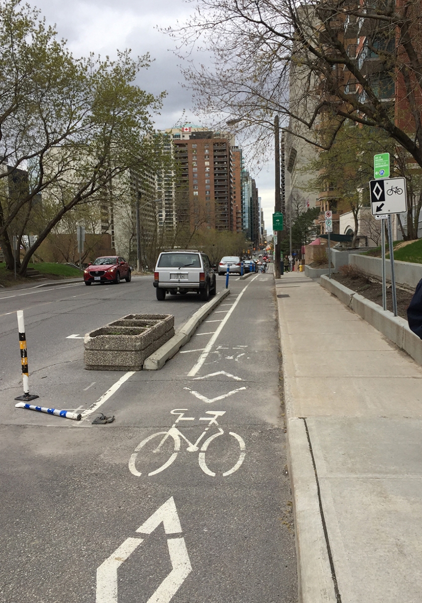 Laurier Bike lane starting at Bronson Ave